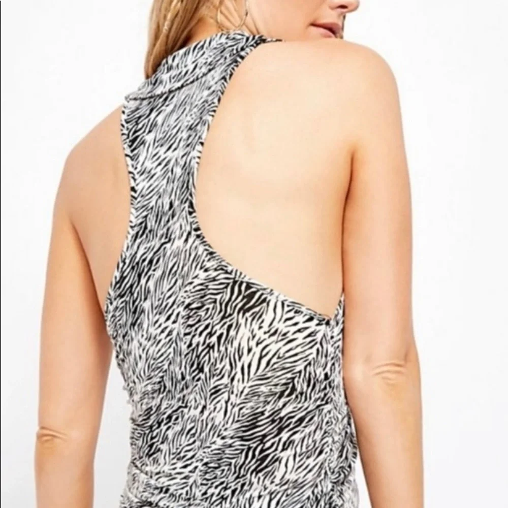 Free People Black White Top NWT Size L